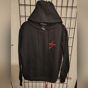 Universal Studios Hollywood Chucky SNITCHES GET STITCHES Black Hoodie